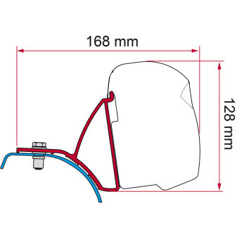 Adaptér montážní pro markýzy Fiamma F43 / F45 pro Renault Trafic, Opel Vivaro a Nissan Primastar (do 2015), sada 2 ks