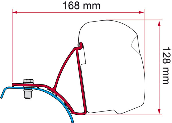 Adaptér montážní pro markýzy Fiamma F43 / F45 pro Renault Trafic, Opel Vivaro a Nissan Primastar (do 2015), sada 2 ks