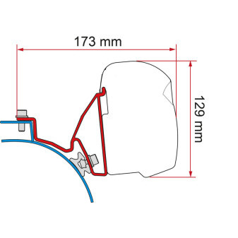 Sada montážních adaptérů pro markýzu Fiamma F43van pro VW T5/T6 California (2dílná sada, pravostranné řízení / RHD, Deep Black)