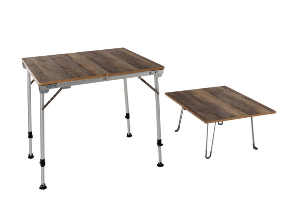 Kempingový stůl 3v1 LOKE (rozkládací 80–140 × 70 cm, výškově nastavitelný 59–72 cm)