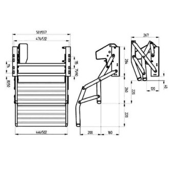 Dvoustupňový elektrický výsuvný schůdek Thule Omni-Step Alu 12V, kompaktní šířka 435 mm