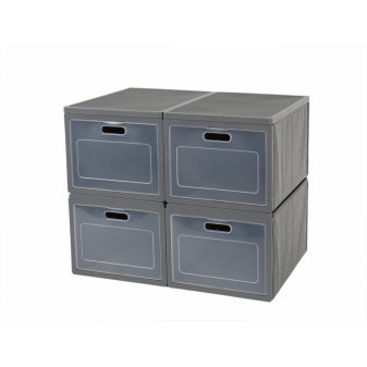 Skříň skládací Box Š60 x V50 x H40 cm  šedá, se 4 přihrádkami