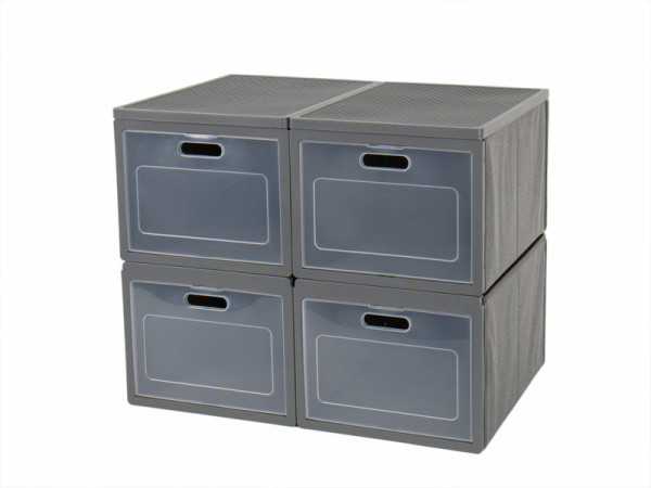 Skříň skládací Box Š60 x V50 x H40 cm  šedá, se 4 přihrádkami