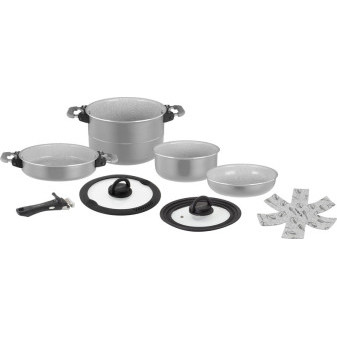 Sada nádobí hliníková skládací Fusion Magnetic 7+1 ( Ř 22 cm, stříbrná)