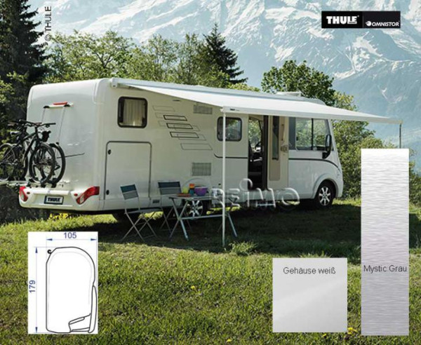 Markýza Thule Omnistor 8000 5,5 m Mystic Grey, bílý kryt