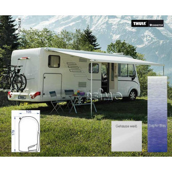 Markýza Thule Omnistor 8000, 4m, safírově modrá, bílé pouzdro