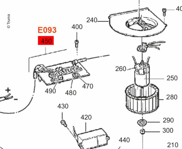 Kabeláž E 40 (12 V) pro topení Truma