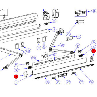 LH + RH Endcap Leadrail Omnistor 5200 Anth.
