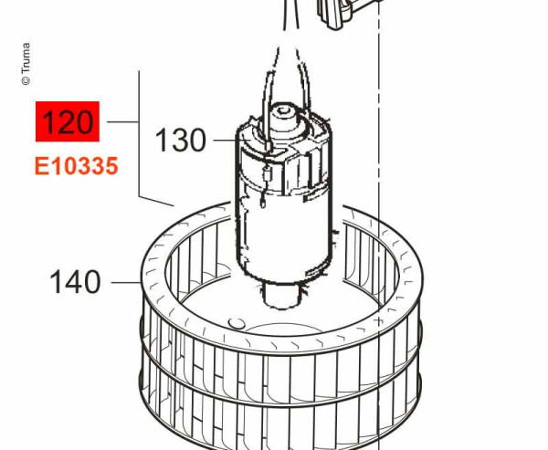 Elektromotor stejnosměrný Truma 12 V (náhradní motor ventilátoru / dmychadla)