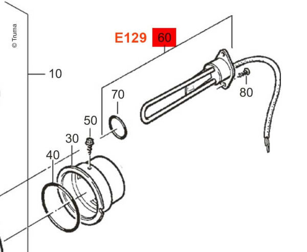 Těleso topné Truma Therme kompletní s O-kroužkem (230 V / 300 W)