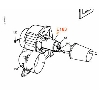 Stejnosměrný elektromotor Truma 12 V (náhradní motor ventilátoru / dmychadla)