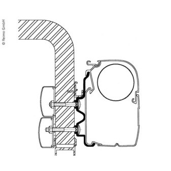 Nástěnný adaptér Thule pro markýzu na Hymer C-Class 99 / Exsis (délka 300 cm)