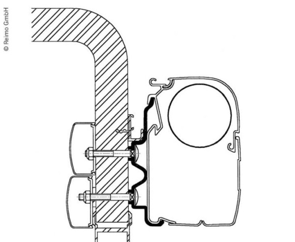 Nástěnný adaptér Thule pro markýzu na Hymer C-Class 99 / Exsis (délka 300 cm)