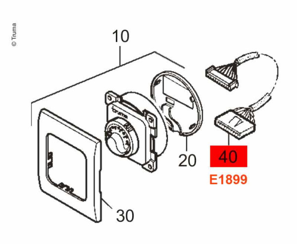 Kabel ovládací Truma pro plynová topení řady E 2400 / E 2800 / E 4000, délka 4 m (náhradní díl)