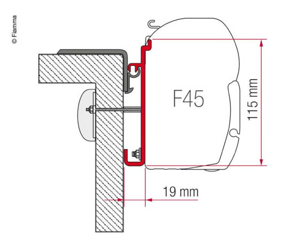 Adaptér montážní Fiamma Kit Rapido 9 pro markýzy F45 a Fiamma ZIP na obytné vozy