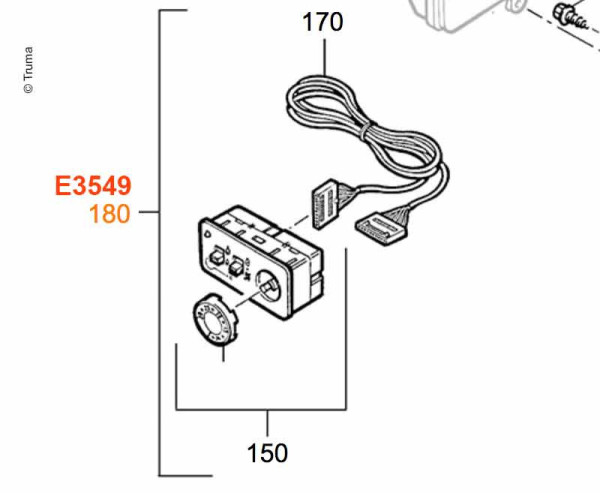 Ovládací panel pod omítku / do stěny pro topení Truma E 4000