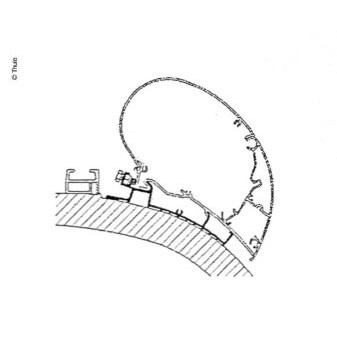 Adaptér Thule pro střešní montáž markýz řady 6 na Carthago Chic (do r. v. 2014), 400 cm