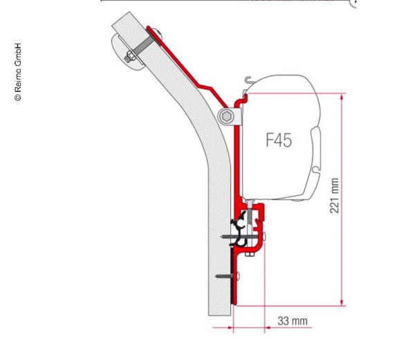 Adaptér pro montáž markýzy Fiamma F45 na Eriba Touring (montážní sada)