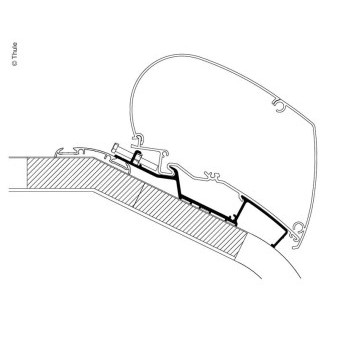 Adaptér střešní pro montáž markýz Thule Omnistor na LMC Liberty TI / TEC (šířka 300 cm)