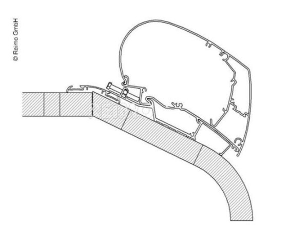 Adaptér střešní pro montáž markýz Thule Omnistor řady 6 na LMC Liberty TI / TEC (šířka 350 cm)