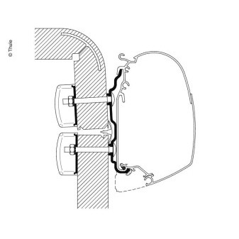 Adaptér montážní pro markýzy Thule Omnistor na Hymer (modelový rok 2016, 5,00 m)