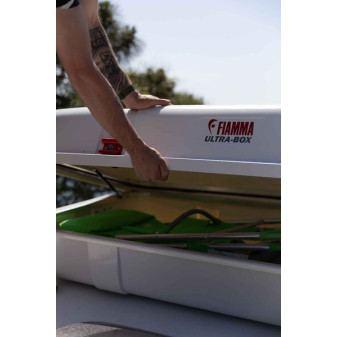 Zadní úložný box Fiamma Ultra-Box 2, bílý (zátěžový ABS plast, vnitřní objem cca 320 l)