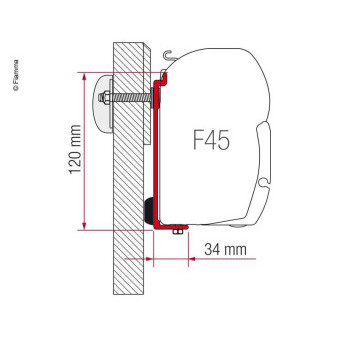 Adaptér montážní Fiamma Kit Chausson / Challenger pro markýzy F65 (3dílná sada držáků: 2× 8 cm, 1× 40 cm)