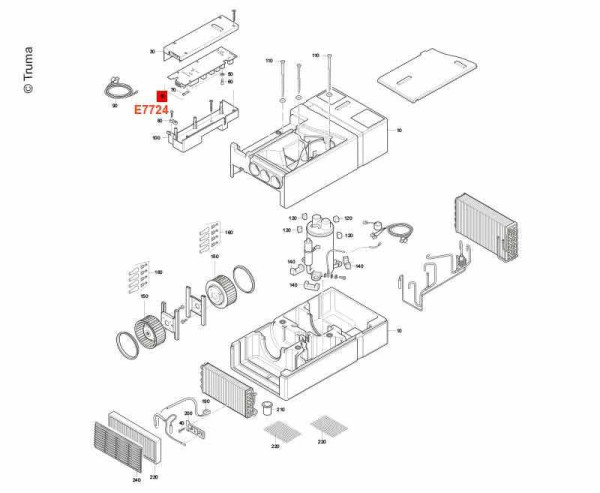 Řídicí elektronika pro vestavnou klimatizaci Truma Saphir compact