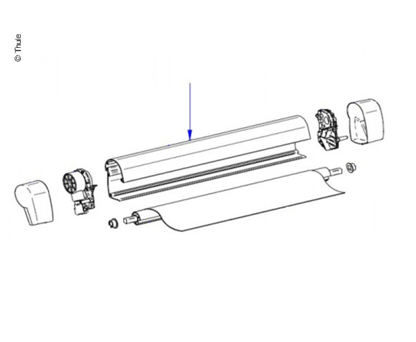 Pouzdro markýzy (tělo kazety) pro Thule Omnistor 5102 – černé (RAL 9011)