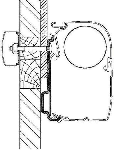 Sada montážních adaptérů Thule pro markýzy Omnistor (pro vozy Eden / Alegro, 3 díly)