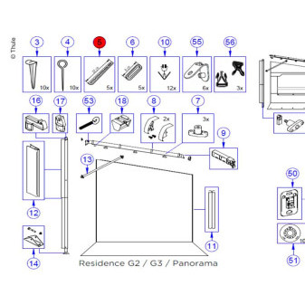 Žebříkový gumový profil 20cm (centimetry) 5ks