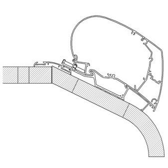 Adaptér Thule pro střešní montáž markýz řady 6 na LMC Liberty TI a TEC, 375 cm