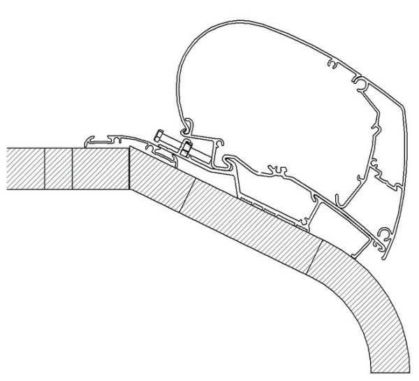 Adaptér Thule pro střešní montáž markýz řady 6 na LMC Liberty TI a TEC, 375 cm