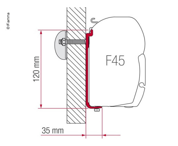 Adaptér nástěnný pro markýzu Fiamma F45 AS400L (550 cm)