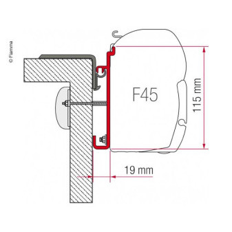 Adaptér stěnové markýzy Fiamma Kit Rapido Série 7/8 pro F45s (2× 8 cm, 1× 100 cm)