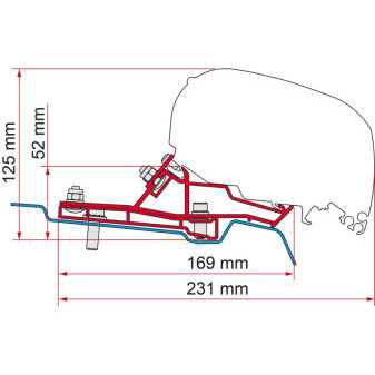 Montážní adaptér pro markýzy Fiamma Kit Ford Transit Van H2L3 (320 cm, RHD)
