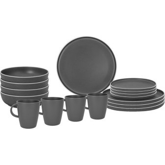 Sada melaminového nádobí DOLOMIT GREY 16 kusů, pro 4 osoby, Brunner