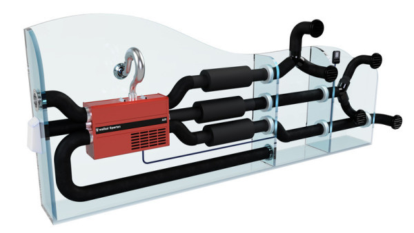 Topení nezávislé naftové Wallas Spartan AIR, 4,5 kW, 12V DC, s digitálním panelem