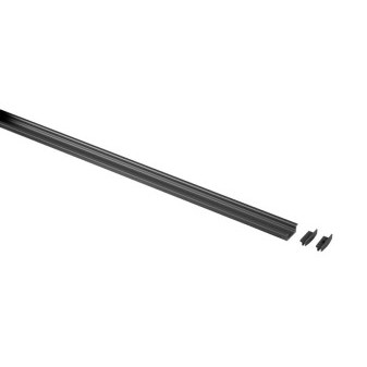 Hliníkový profil černý, plochý L1,5m x V8mm + 2 koncovky, pro LED pásky