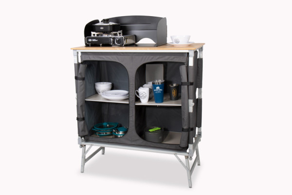 Kempingová kuchyně BAMBOO QUICK HIGH, vyklápěcí nohy, systém rychlé montáže