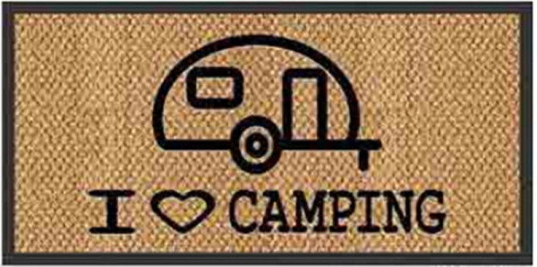 Rohožka kokosová 40x60cm (centimetry) - s potiskem 'I love Camping' Karavan