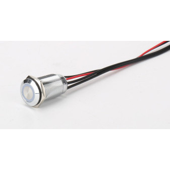 LED stmívací spínač nerez, kulatý 12V/30W, O19mm