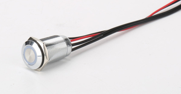LED stmívací spínač nerez, kulatý 12V/30W, O19mm