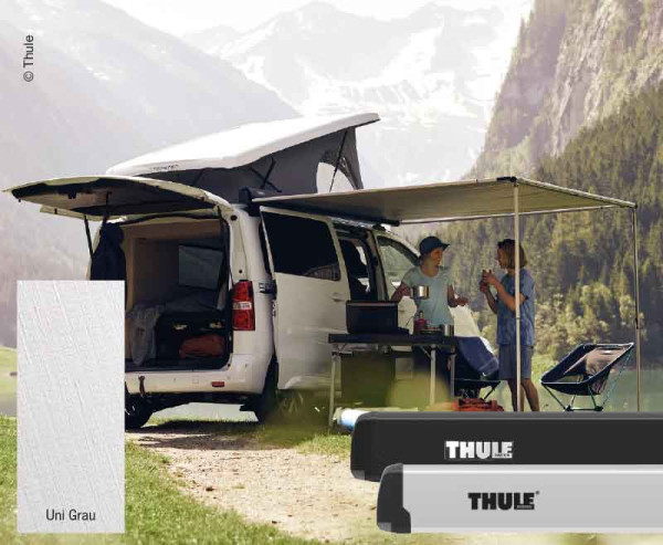 Markýza Thule 3200, 2,5 m, hladká šedá, antracitové pouzdro, 2,50 x 2,50 m