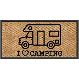Rohožka kokosová 40x60cm (centimetry) - s potiskem 'I love Camping' Camper