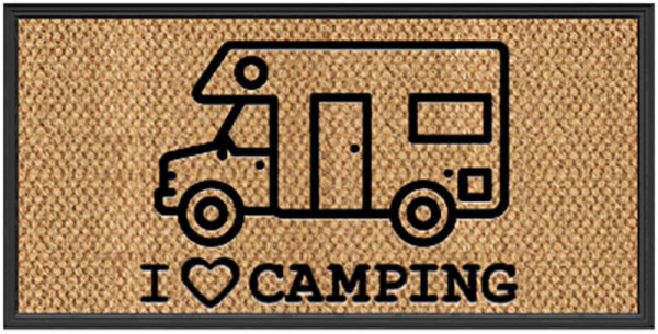 Rohožka kokosová 40x60cm (centimetry) - s potiskem 'I love Camping' Camper