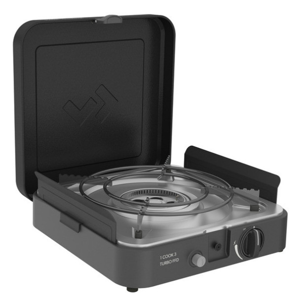 Vařič plynový Cadac 1-Cook Turbo FFD 30 mbar, 2,2 kW, se závětrným štítem a taškou