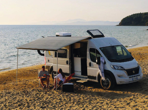 Střešní markýza F80S 3,2m Royal Grey, pouzdro Ducato polární bílá