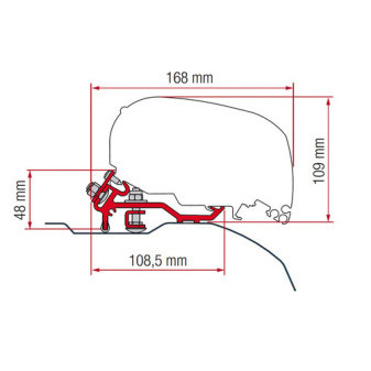 Střešní markýza F80S 4,0m Royal Grey, pouzdro Ducato polární bílá