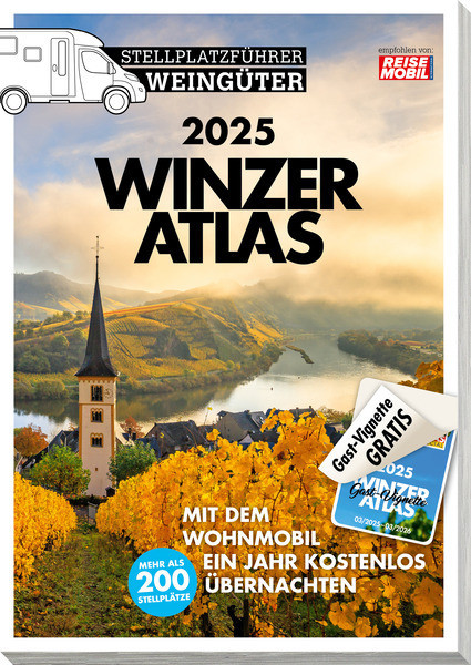 Winemaker Atlas 2025 včetně viněty, průvodce parkovacími místy pro vinařství, 200 vinařů